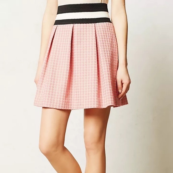 Maeve for Anthropologie Ballad Swing Skirt Size Small Pink/Tan Cocktail Party - Picture 1 of 11
